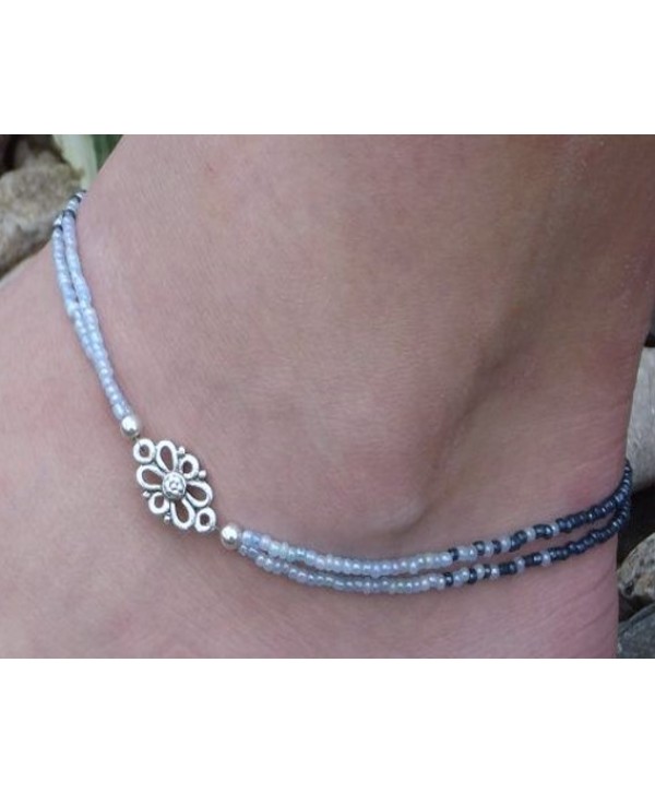 Blue Lace Agate Crystal Anklet